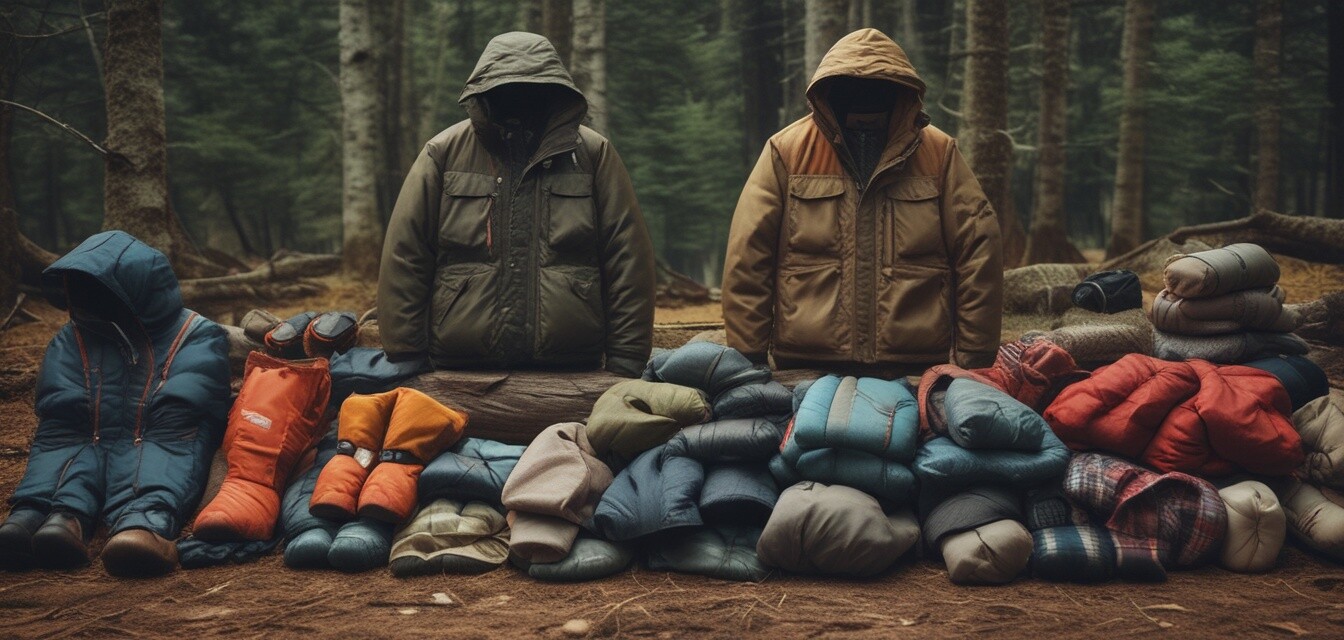Camping clothing display