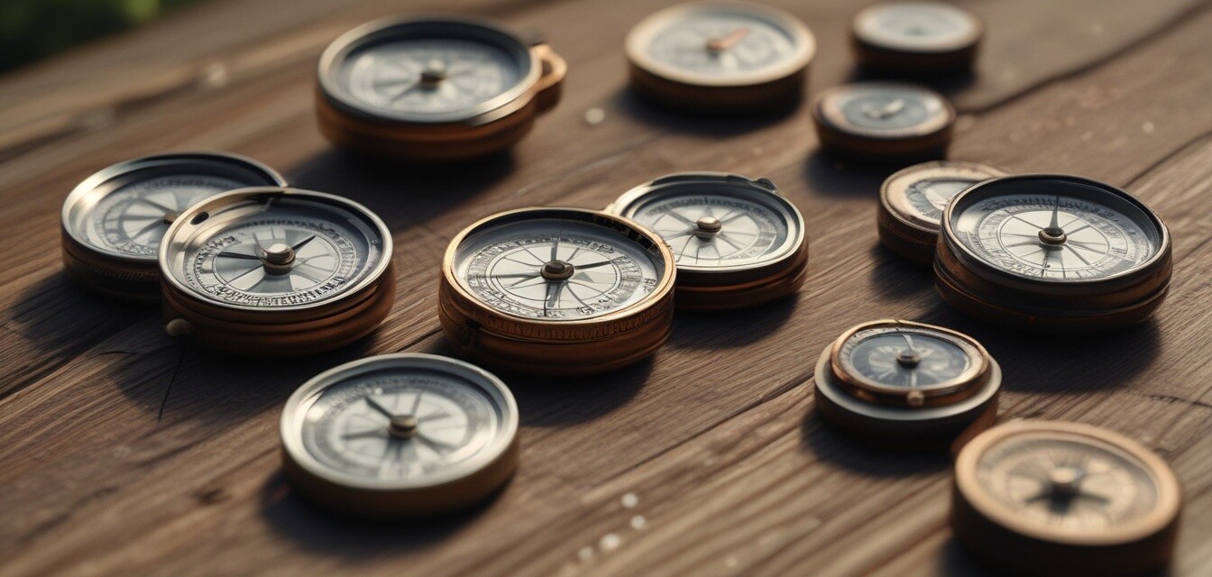 Kompass auf Holzoberfläche