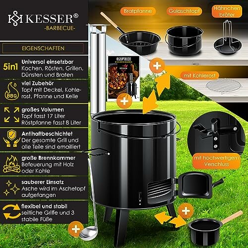 Kesser Barbecue Outdoor Kocher mit Zubehör und Funktionen