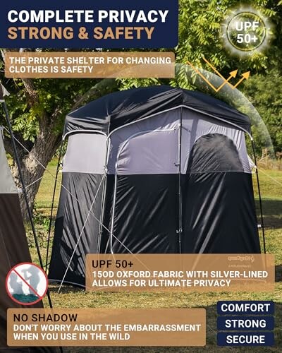 Tragbares Umkleidezelt mit UV-Schutz für Privatsphäre im Freien.