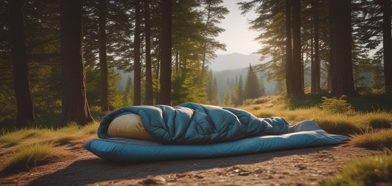 Sleeping bag and mat for camping