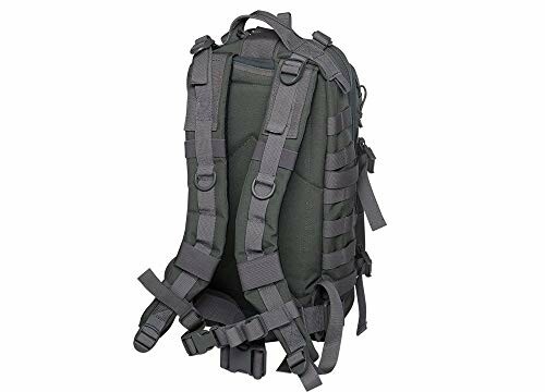 Schwarzer taktischer Rucksack mit Gurten und Schnallen