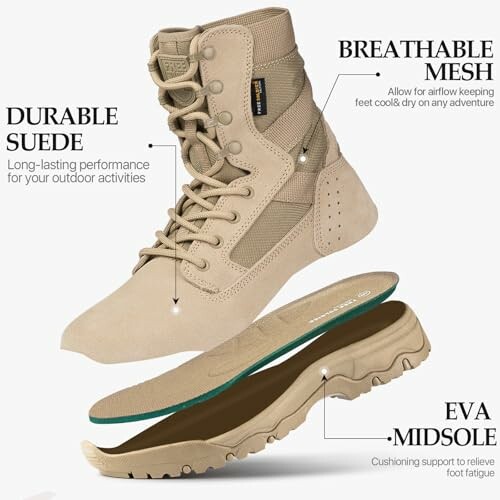 Taktische Stiefel mit strapazierfähigem Wildleder und EVA-Zwischensohle